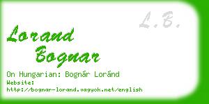 lorand bognar business card