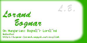 lorand bognar business card